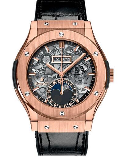 HUBLOT 547.OX.0180.LR Classic Fusion 42 mm Aerofusion Moonphase King Gold watches reviews